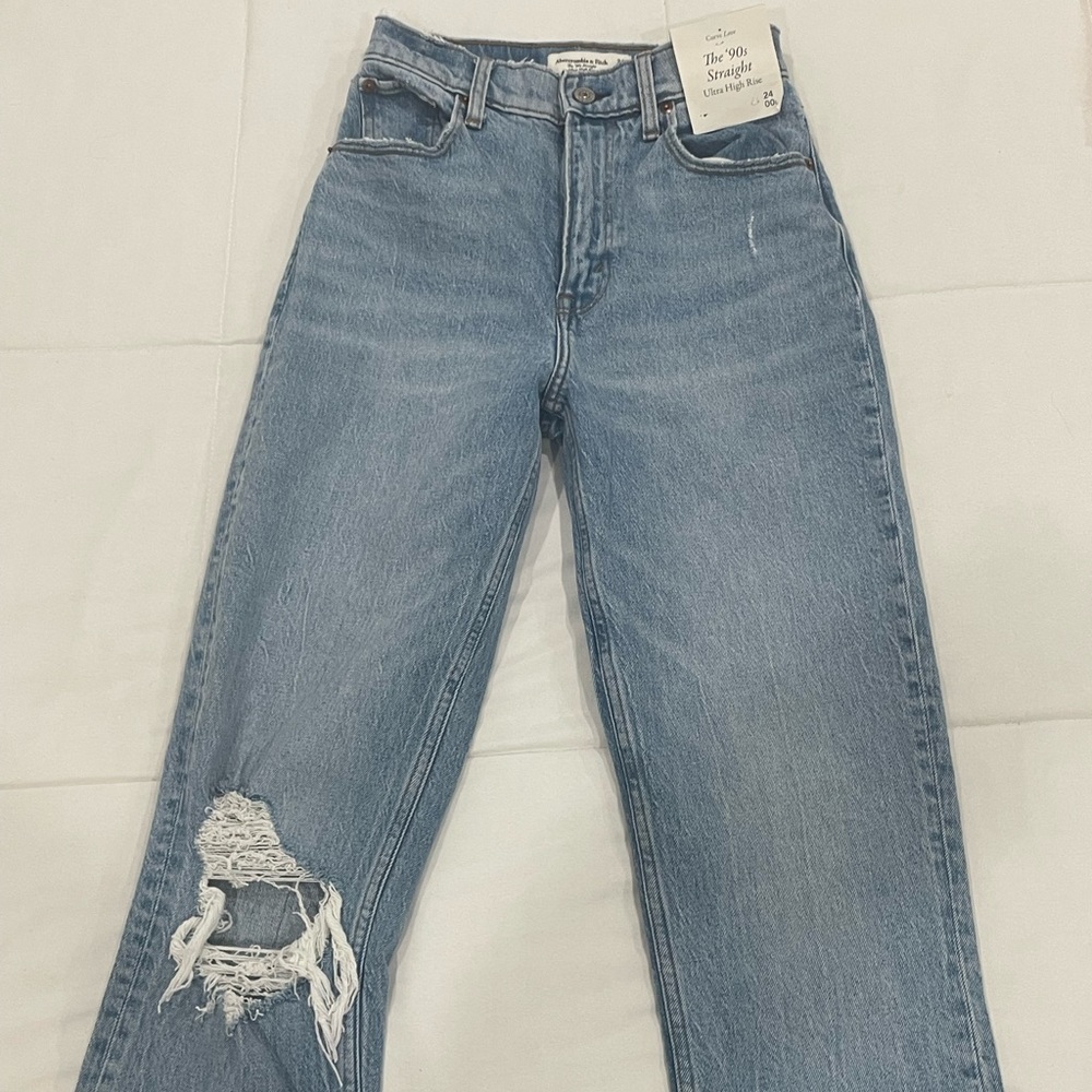 abercrombie and fitch 90s straight jean curve love size 00 long